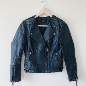 Topshop Vegan Leather Moto Jacket